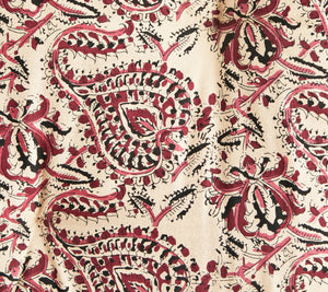 Madras med blomsterprint - Sand, raspberry, pink, grå